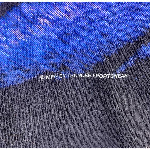 Vintage 90's Thunder Sportswear White Tiger Graphic Print T-Shirt Sz XL Black - Picture 4 of 7